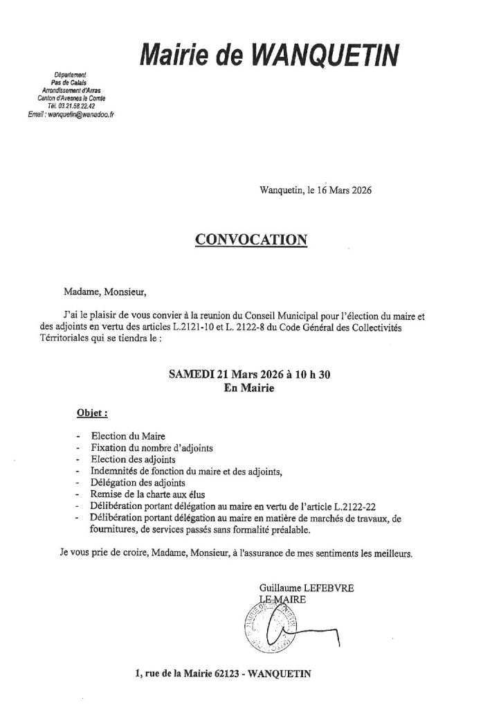 ordre du jour du 21 mars 2026